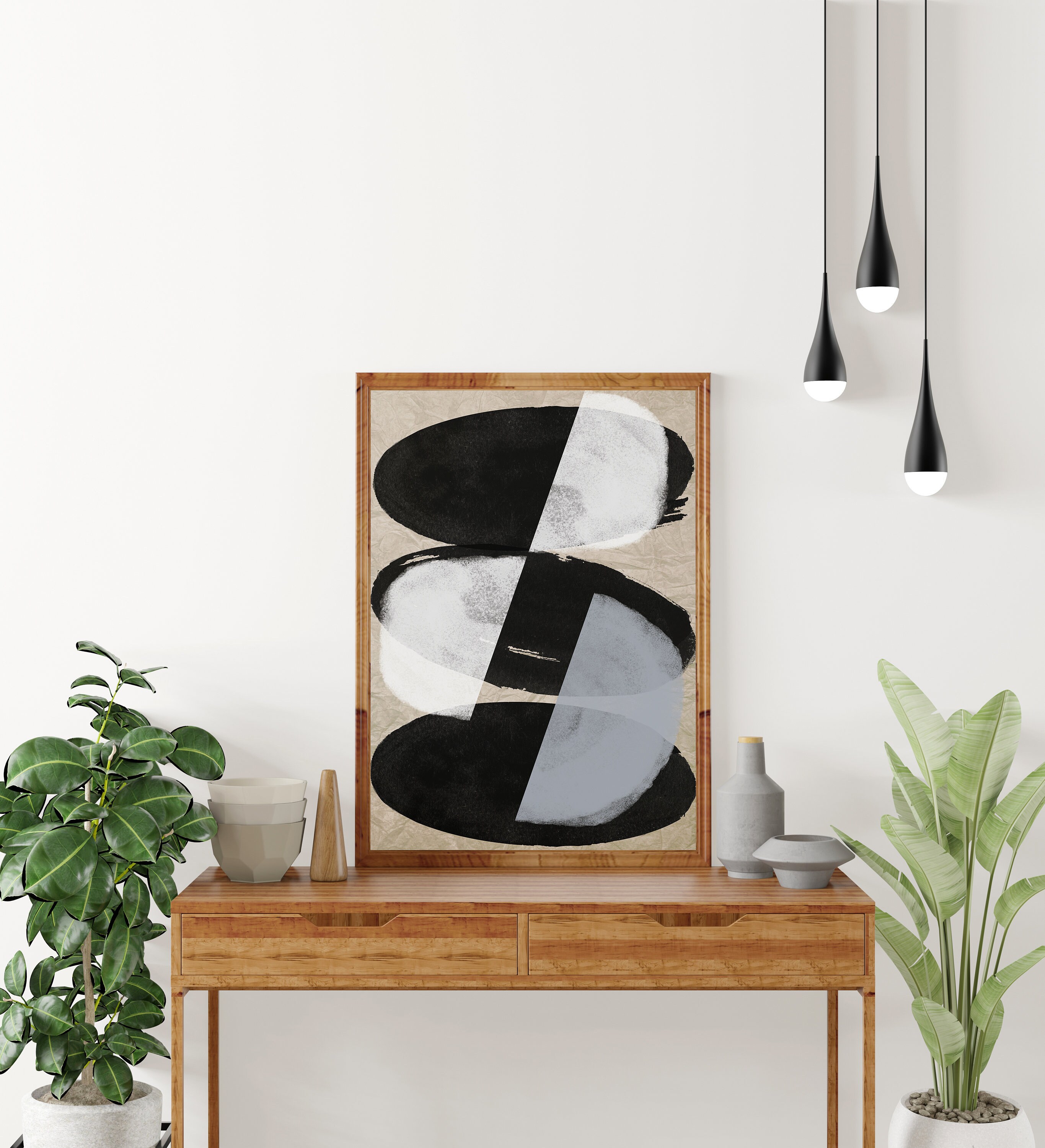 Galets - Poster Déco Tendance. Art Mural . Création Originale d'illustration Fait Main Design Graphi