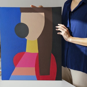 Tableau décoratif coloré moderne, Peinture minimaliste formes géométriques