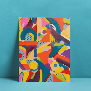 LILA - Custom Handmade Painting, Colorful Geometric Abstract Art, Acrylic Painting on Canvas, Modern Original Artwork