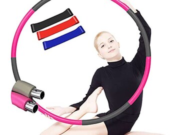 MyAvenue Weighted Hoola Hoops For Adults /& Kids Fitness Kit for Women /& Men Non-Fall Smart Weighted Hula Hoops 2 in 1 Fitness /& Massage 24 Detachable Knots Hula Hoop for Exercise with Slim Body Belt /& Resistant Band
