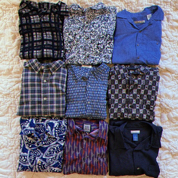 Mystery Vintage Style Button Up Shirt Bundle, 80s 90s… Gem