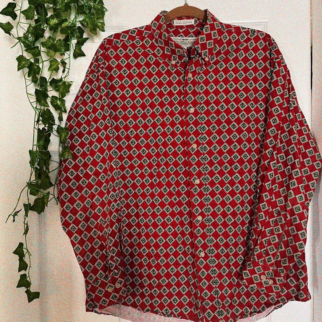 90'S GAP Vintage Long Sleeve Button-Down Shirt, Men's Size L cotton orange type Vintage Second Hand