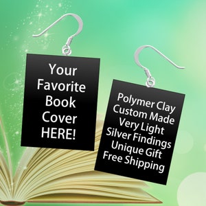 Custom Miniature Book Earrings - Choose Your Title! Polymer Clay - Durable, Light, and Fun! Great for Authors, Teachers, Unique Gifts!