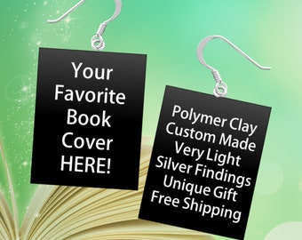 Custom Miniature Book Earrings - Choose Your Title! Polymer Clay - Durable, Light, and Fun! Great for Authors, Teachers, Unique Gifts!