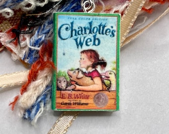 Charlotte's Web Miniature Book Earrings