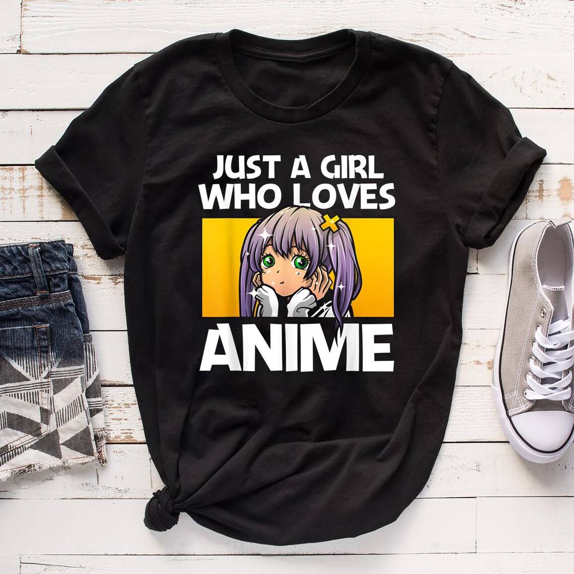 Just A Girl Who Loves Anime Shirt Kawaii Manga Fans | Etsy