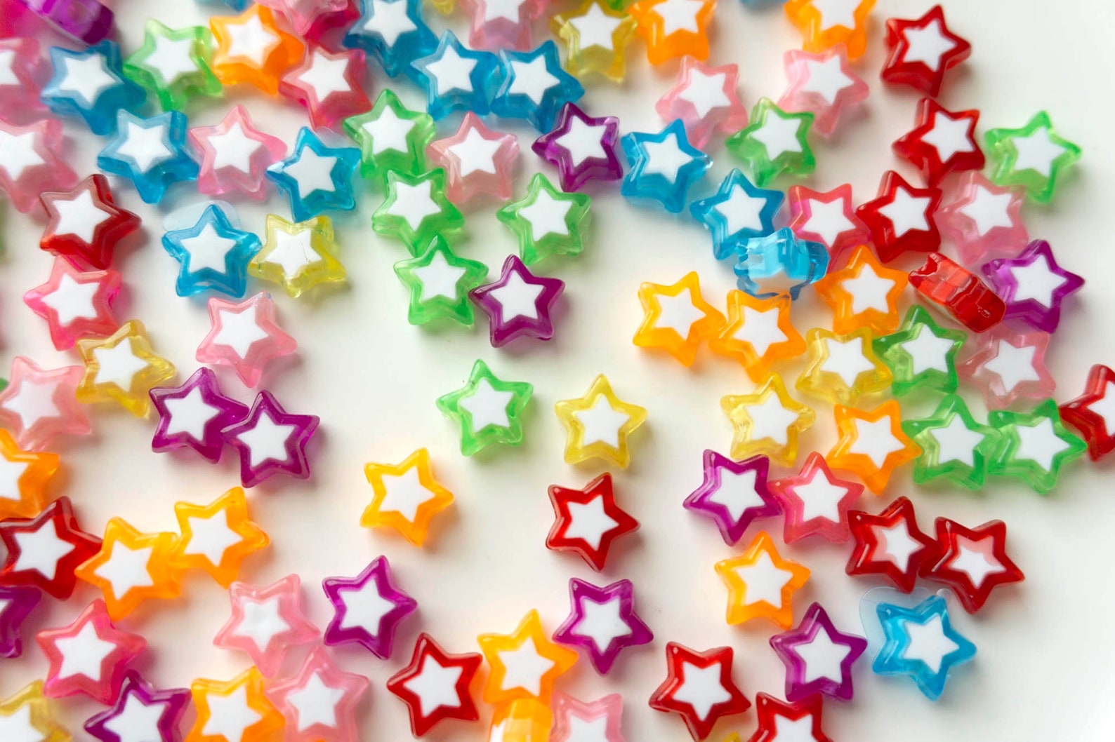 500 Pieces Acrylic Star Beads Assorted Colorful Pastel Star