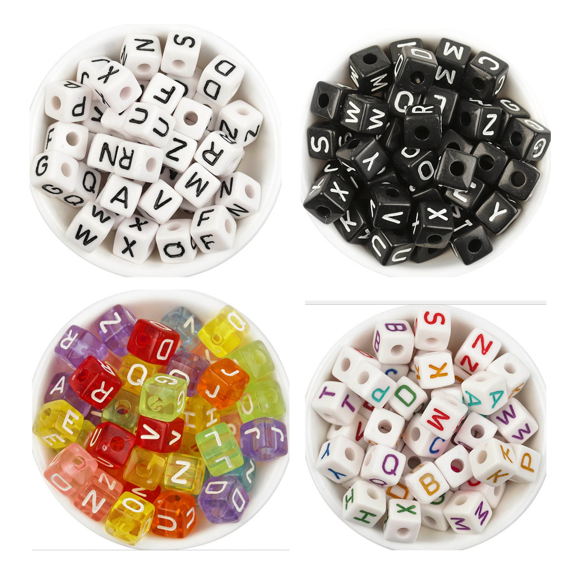 Acryl-Buchstaben-Perlen – 1000 Stück, 6x6 Mm, Bunt, Für Freundschaftsarmbänder & Schmuck
