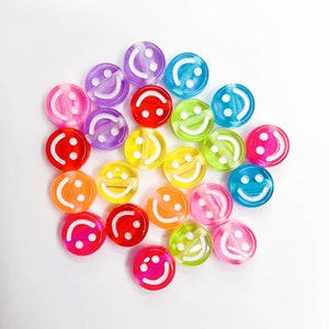  Smile Face Beads, 10mm Happy Face, Acrylic, Cute Spacer Beads,  Necklace and Bracelet Making, Jewelry Supplies, 100pcs (Multi Color)