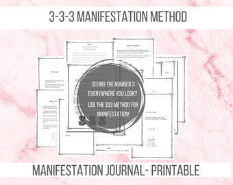 Manifestation Journal, 3-3-3 Law of Attraction Journal with Affirmations, Worksheets for Manifesting,  Download Printable PDF