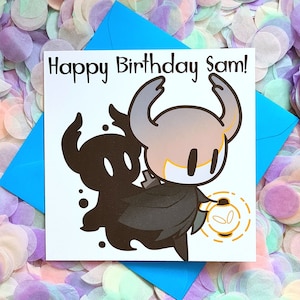 Carte d'anniversaire de jeu creuse, amusante et mignonne, personnalisée, illustrée à la main. Le parfait pour les amateurs de jeux.