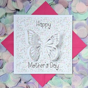 Bunt und schön, 3D schnitt Papierflügel Schmetterling Blumenpapier Muttertagskarte