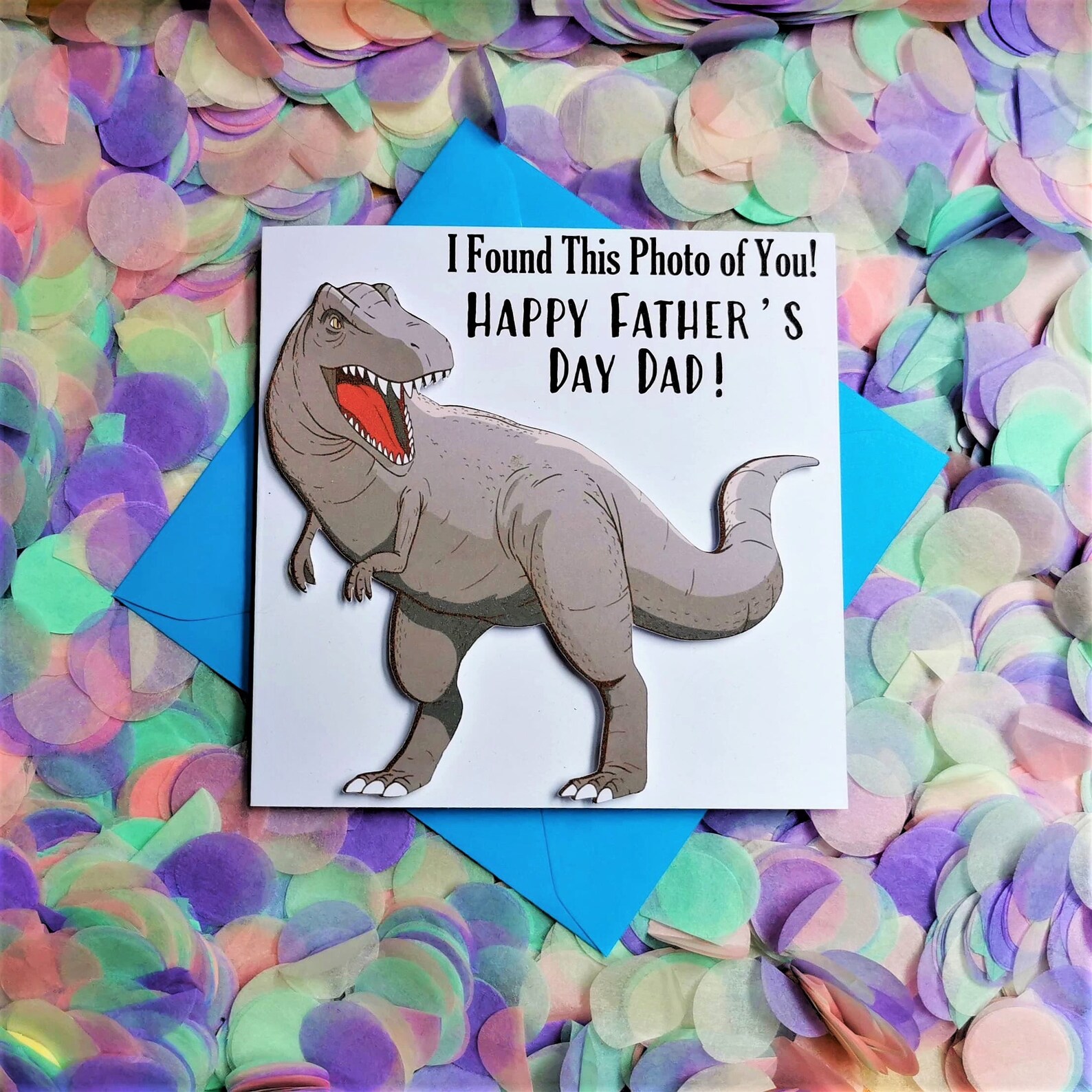 Fun 3D Personalised Dinosaur Father's Day card ordered | Etsy