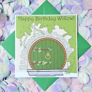 Hand Illustrated, Personalised, Fun, Lord of the Rings, Hobbit Birthday , Occasion Card!! Perfect for all ages especially Movie Lovers.