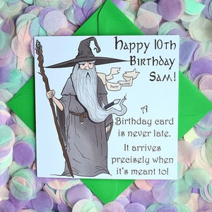 Personalised, Fun, Lord of the Rings, Hobbit Gandalf Birthday, card! Perfect for all ages especially movie lovers.