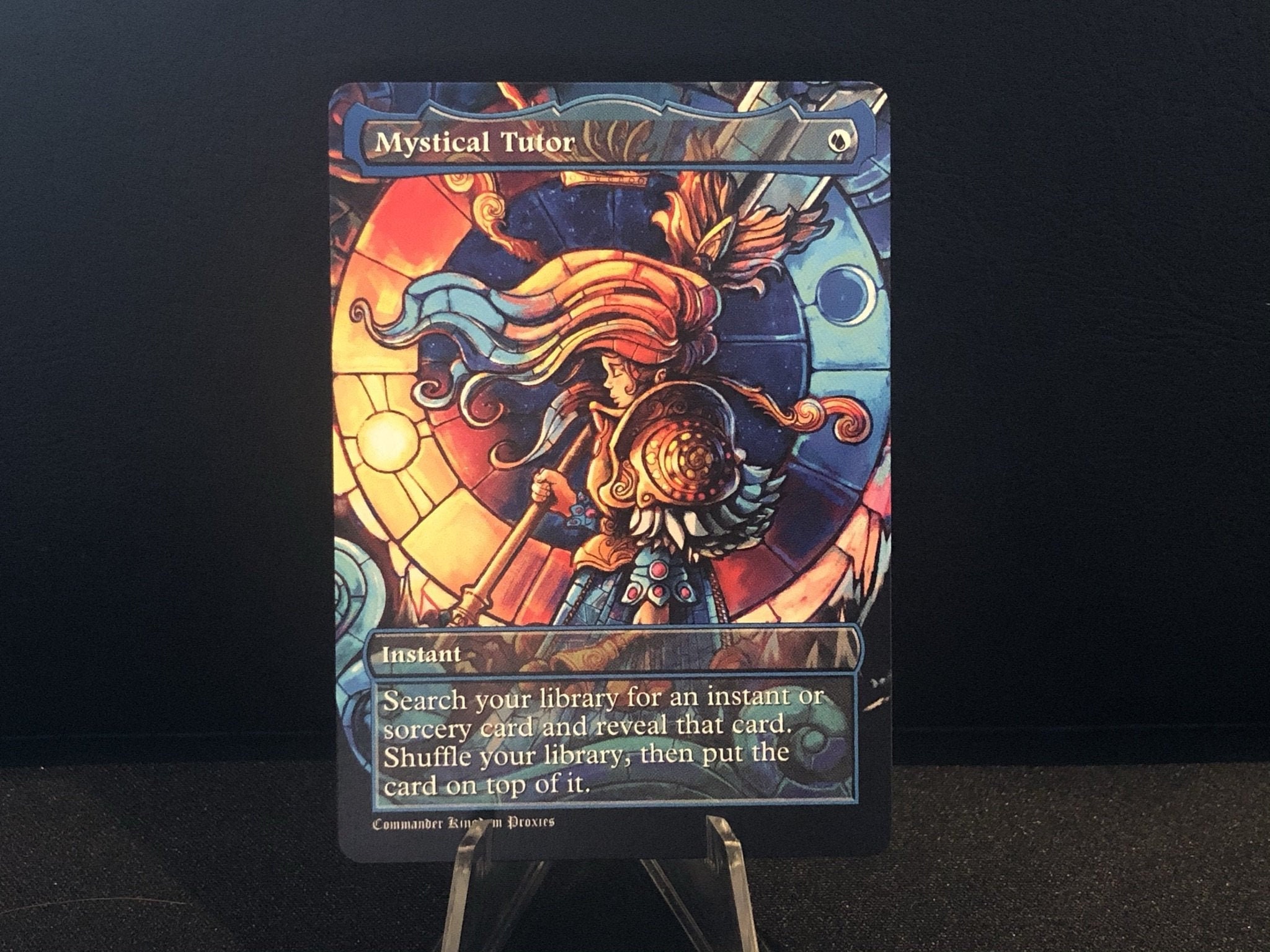 Mystical Tutor V3 Stained Glass Custom Mtg Full Art Style Etsy
