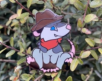 Cowboy Opossum Hard Enamel Pin (Generation 4)  | Trash Animal | Lapel Pin