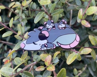 Sleeping Opossum With Babies Hard Enamel Pin (Generation 4)  | Trash Animal | Lapel Pin