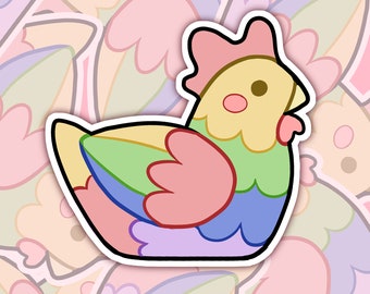 Rainbow Chicken Sticker Pride Animal Decal LGBT Cute Accessory