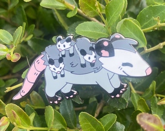 Opossum Mom Hard Enamel Pin (Generation 2) | Valentine | Love | Cute Animals | Rodent | Marsupial | Alternative Style Jewelry | For Her