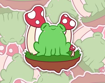 Frog Sticker | Mushroom | terrarium | Frog Cake | Cute Animals