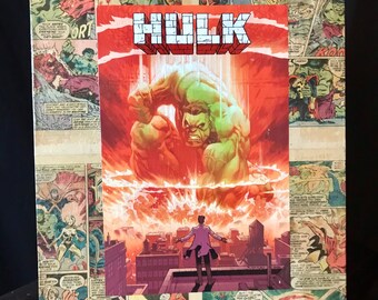 Incredible Hulk handmade 11”x14” comic book wall art collage