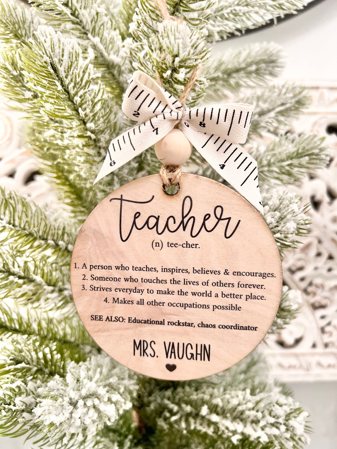 Teacher Ornament Teacher Definition Christmas Ornament for Teacher