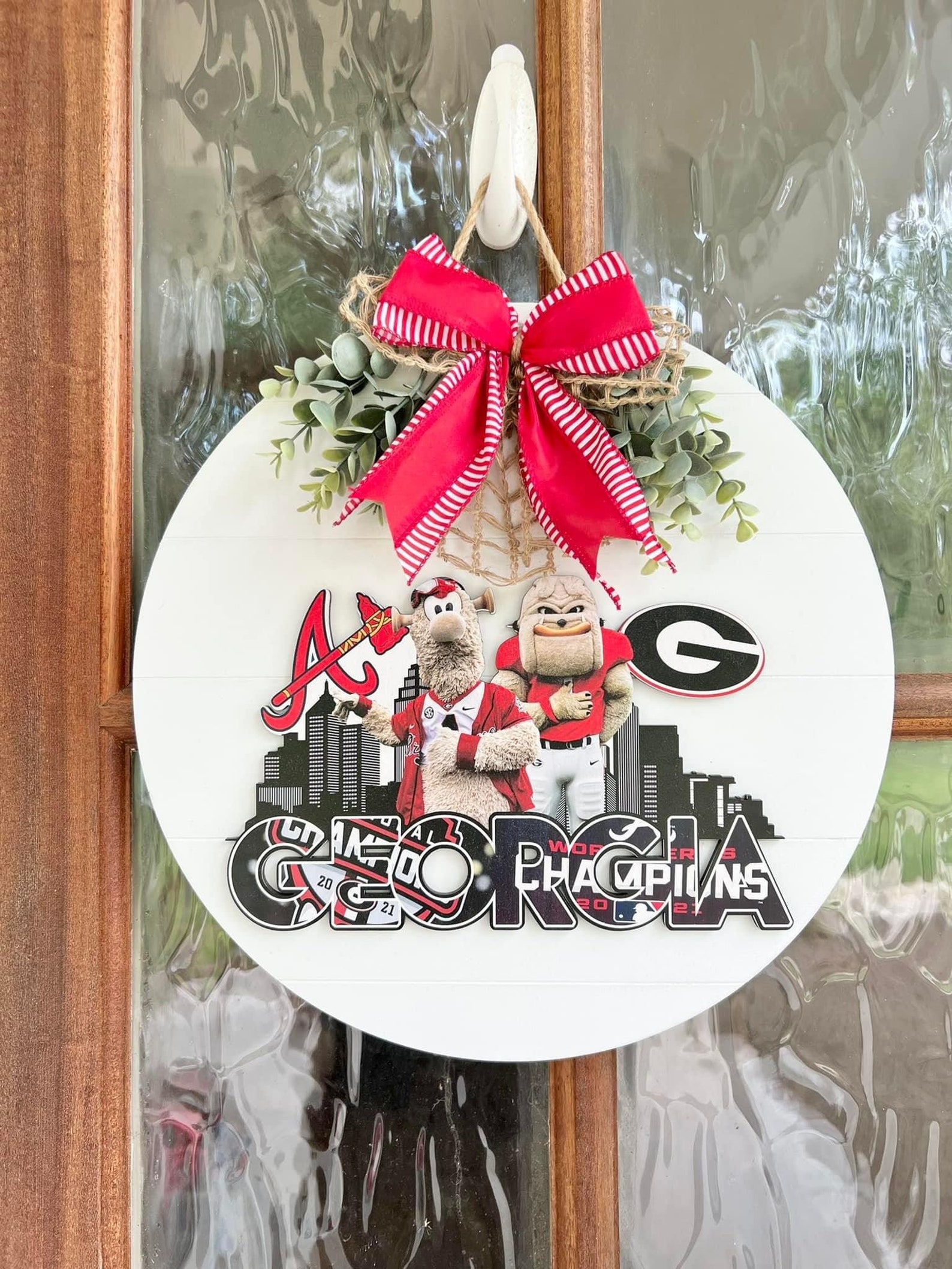 UGA Bulldogs Door Hanger Atlanta Braves Door Hanger Etsy