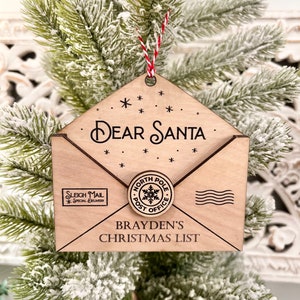 Letter to Santa Ornament | 3D Christmas Ornament | Children’s Letter to Santa | Christmas Keepsake Ornament