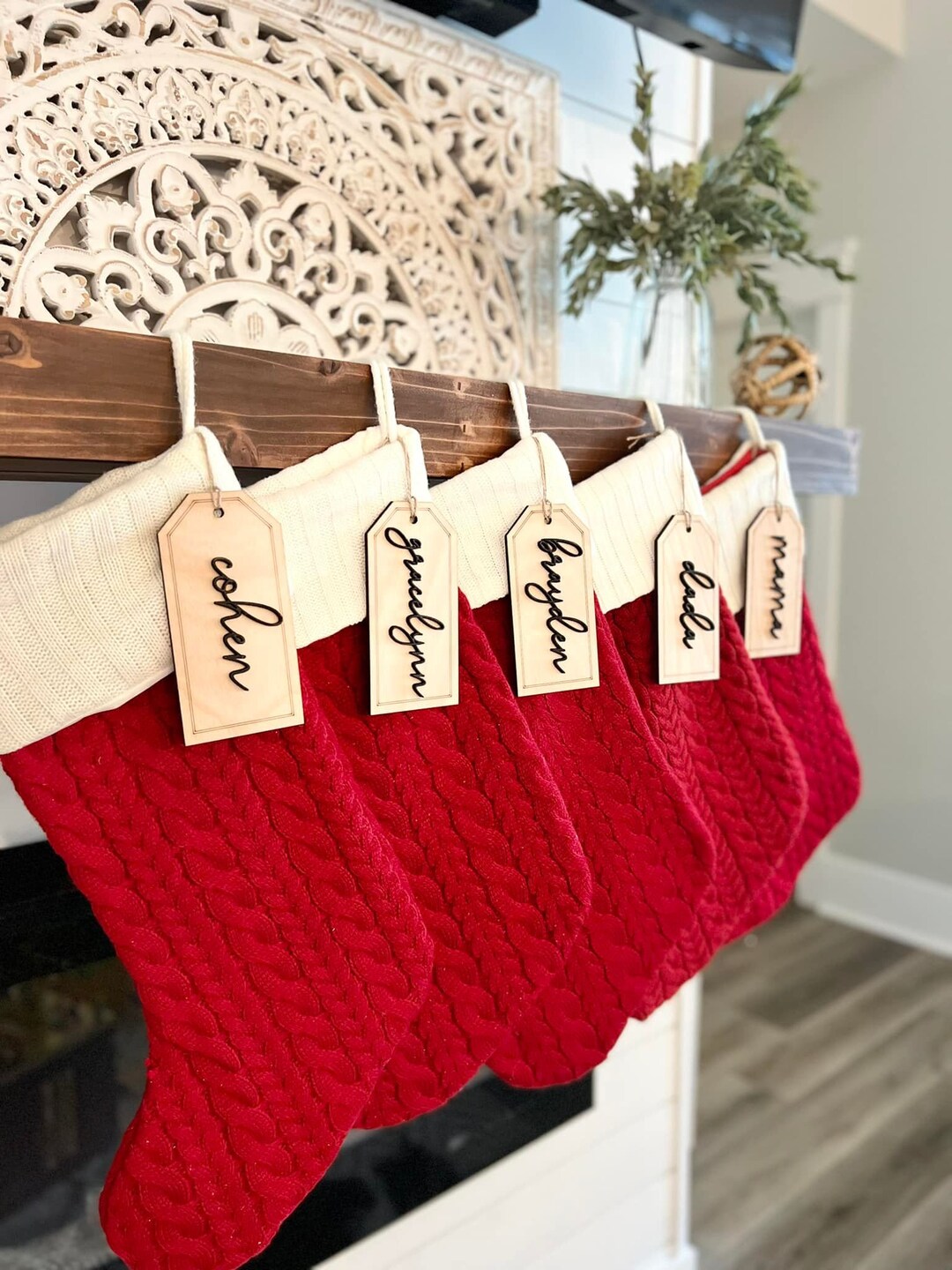 Custom Made Stocking Tags Personalized Stocking Tags Printed Holiday