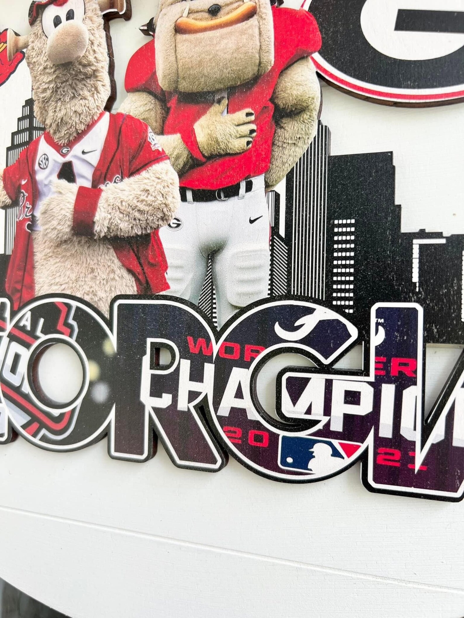 UGA Bulldogs Door Hanger Atlanta Braves Door Hanger Etsy