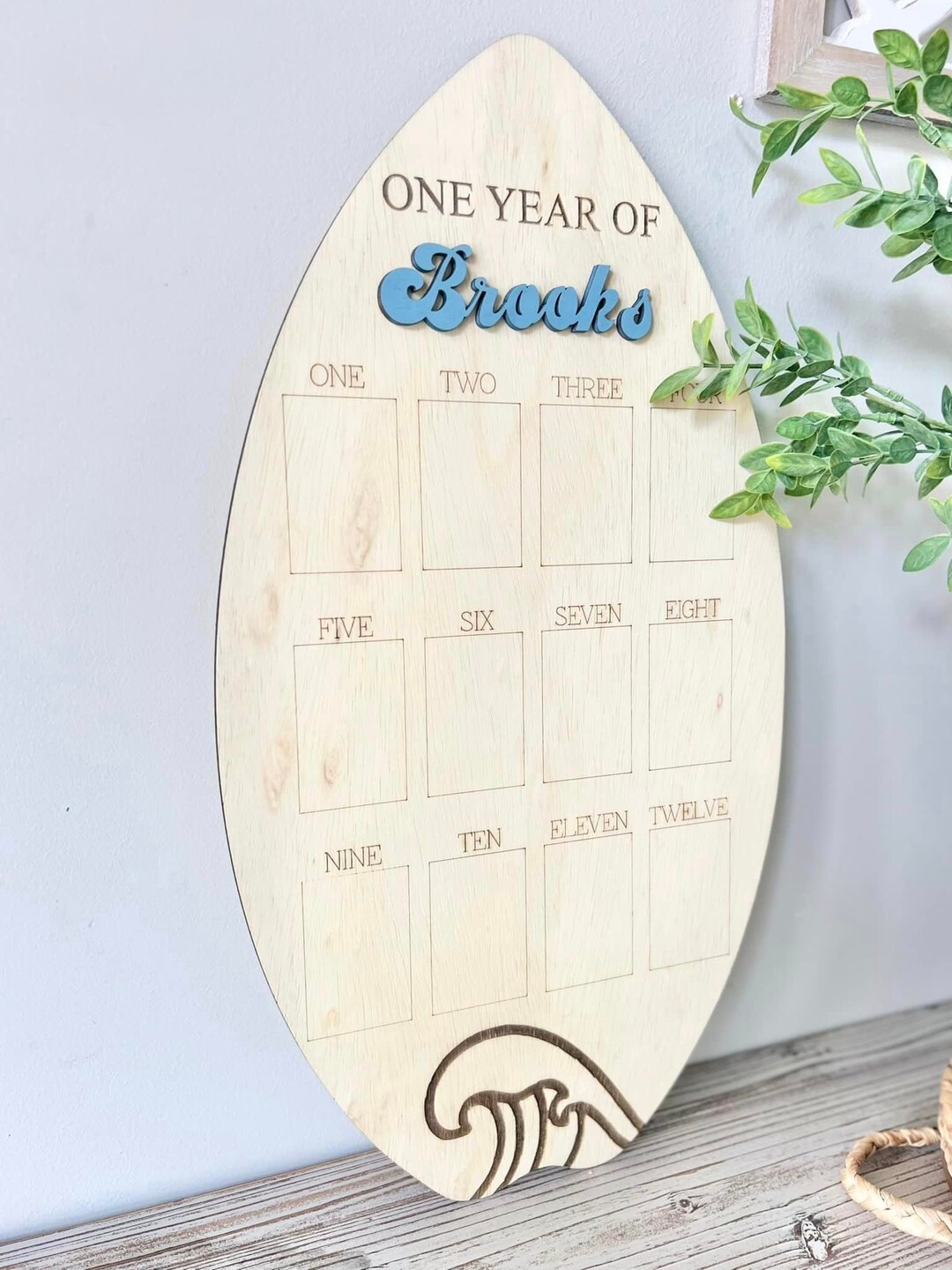 One Year of - Birthday Photo Board - Party Supplies - Wood Photo Memory ...