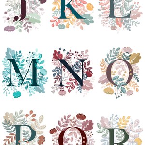 Floral Alphabet Letter Print - Etsy