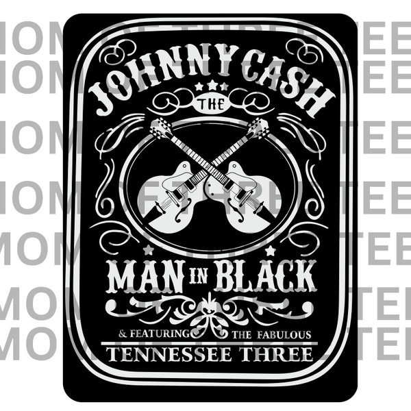 PNG DIGITALE DOWNLOAD DATEI Johnny Cash Man in schwarz