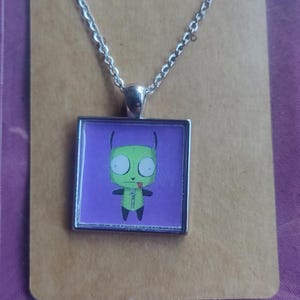 Invader Zim Gir emo scene inspired 24 inch silver necklace