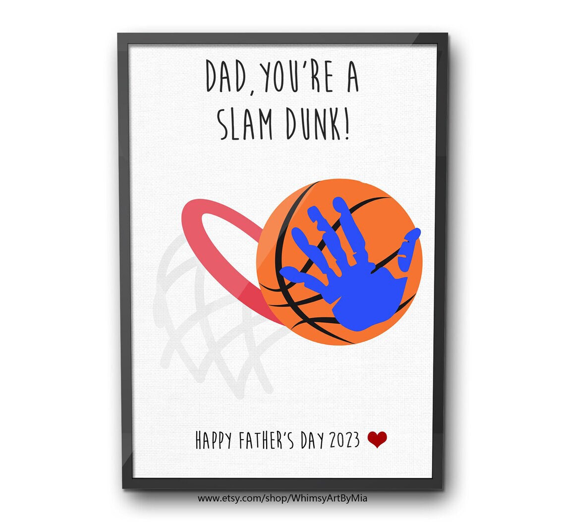 Father's Day Basketball Handprint Father's Day Sport Etsy