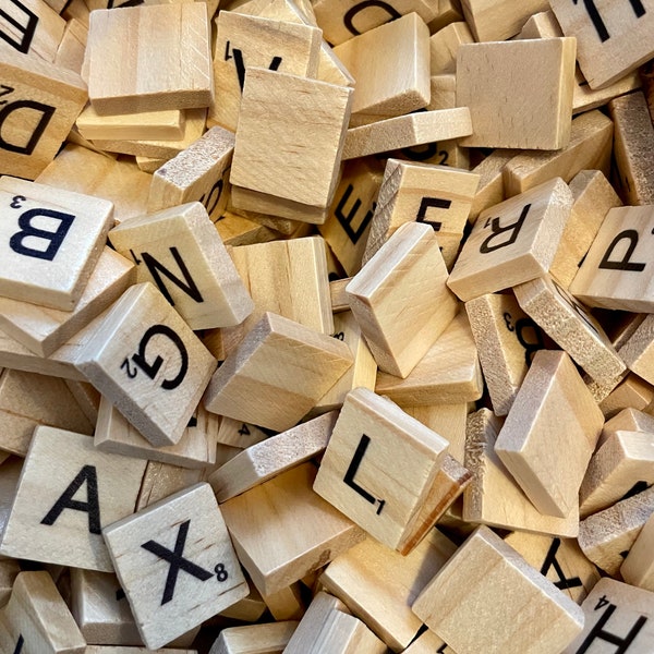 Wooden Scrabble Letters / Scrabble Tiles / Craft Tile Letters / Scrabble / Craft Supplies /  Individual Scrabble Letters