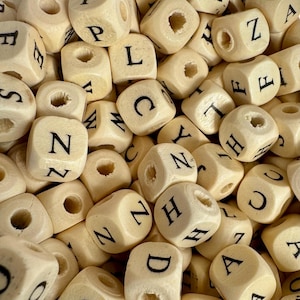 Wooden Beads / Letters / Wood Letter Beads / Beads / Craft Supplies /  Individual Letter Beads