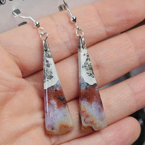 Moss Agate Crystal Earrings, .925 Sterling Silver Earrings, Handmade Crystal Earrings, Women's Crystal Jewelry, Boho Dangle Earrings
