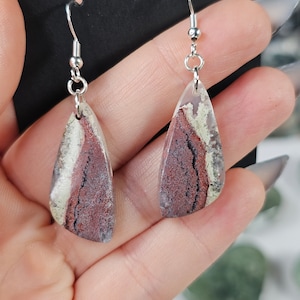 Moss Agate Crystal Earrings, .925 Sterling Silver Earrings, Handmade Crystal Earrings, Women's Crystal Jewelry, Boho Dangle Earrings