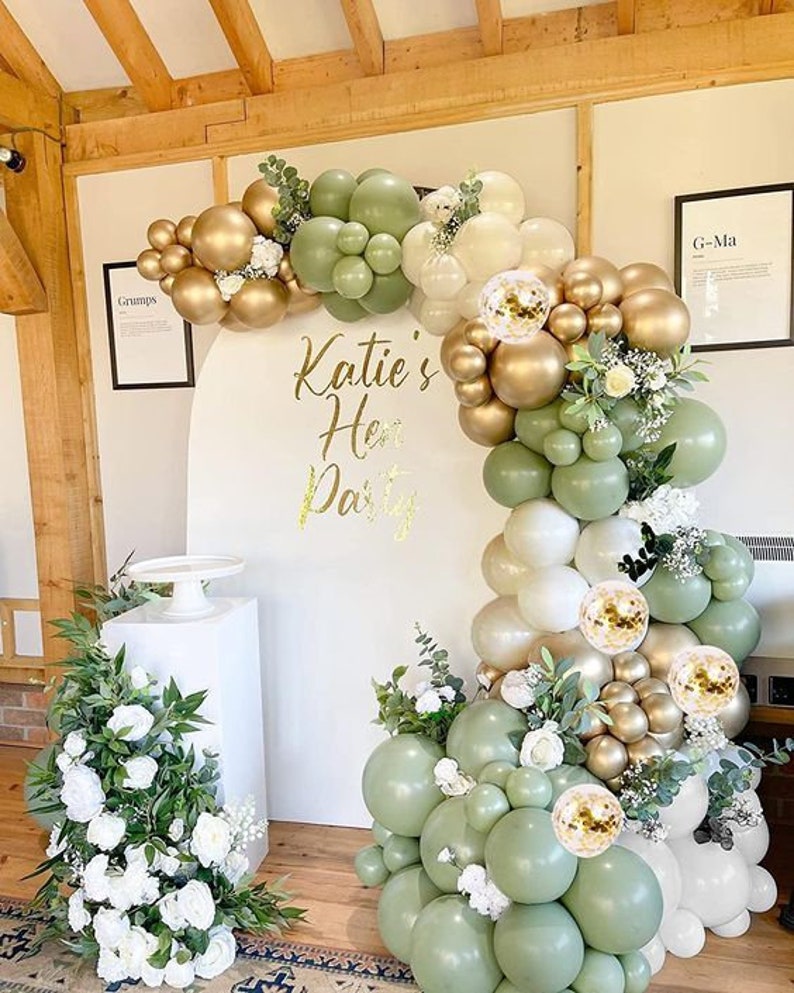 Eucalyptus Boho Balloon Garland for Bridal Shower DIY Balloon Arch birthday Party Balloon, Baby