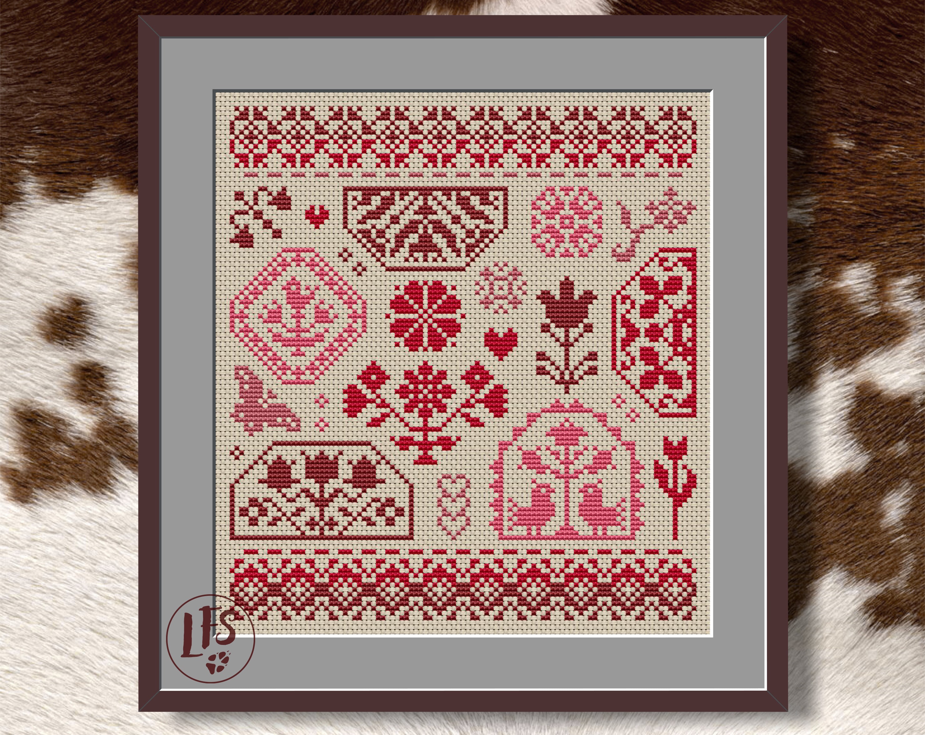 Quaker Cross Stitch Pattern Sampler Modern Folk Embroidery | Etsy