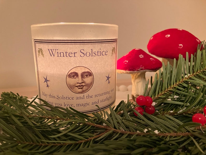 Winter Solstice Candle Yule Candle With Warm Amber Resin Etsy UK