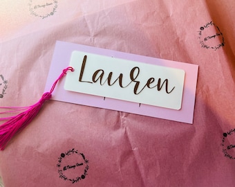 Personalized Acrylic Bookmarks - Bookmark with Name - Custom handmade Bookmark - Gift for Reader