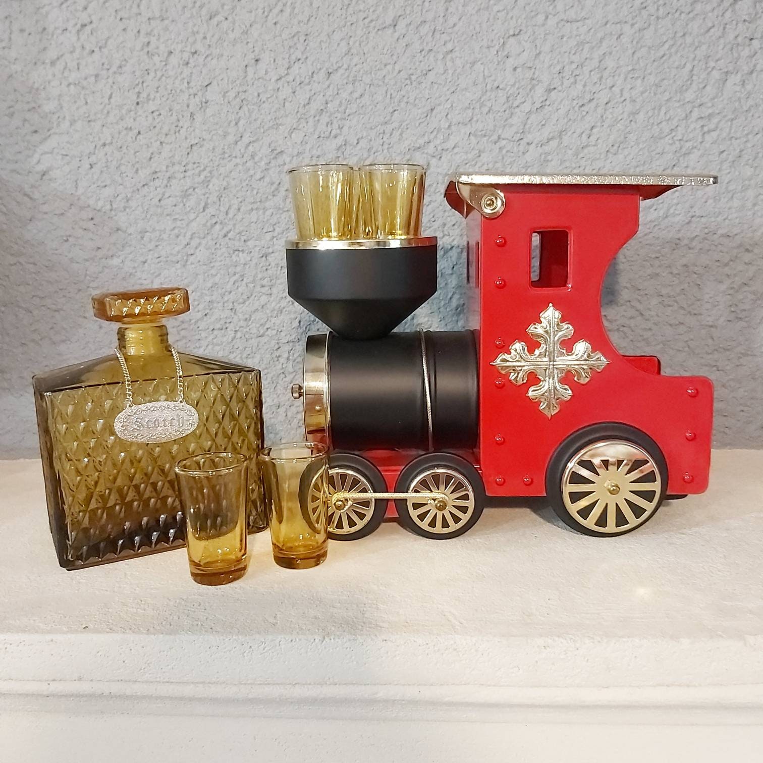 Vintage Circa Années 1970 en Étain Locomotive Steam Train, Boîte à Musique Joue