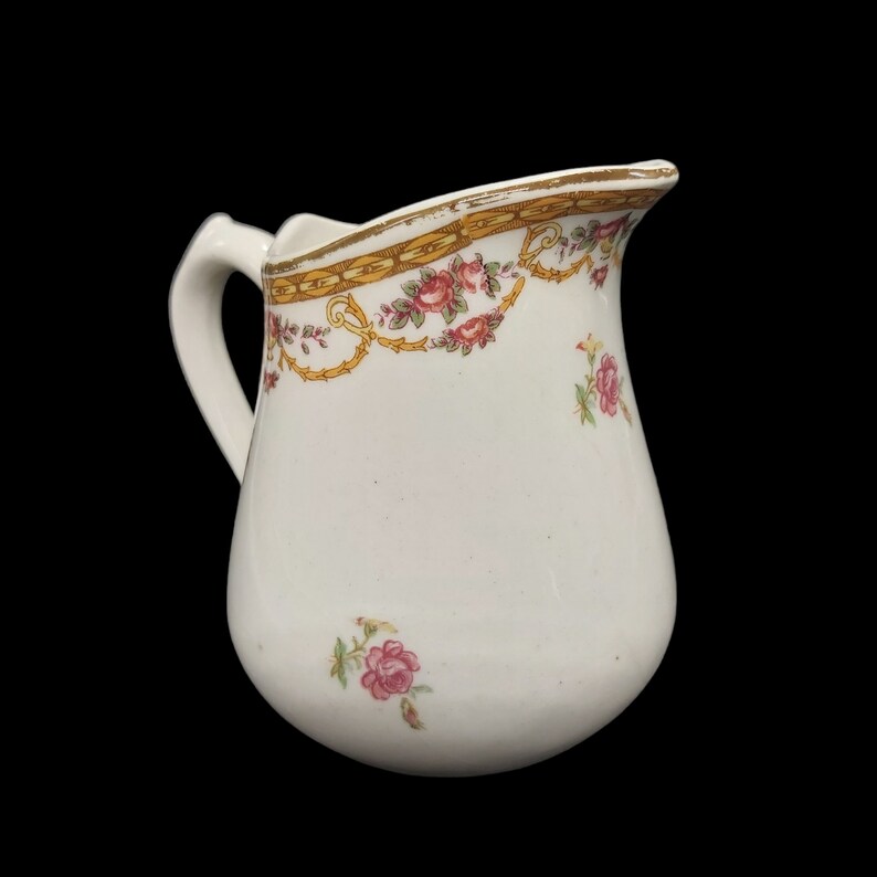 Antqiue French Creamer or Milk Jug Victorian Era Creamer Antique Lyon Faienceries 1800s Creamer image 4