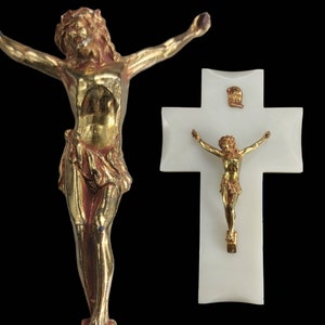 Crucifijo / Cruz colgante de ónix blanco antiguo, antigüedad religiosa francesa, crucifijo de ónix, Corpus Christi