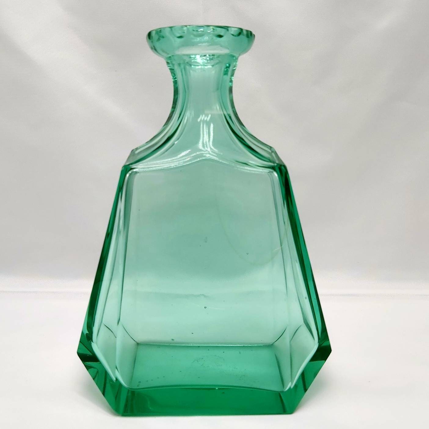 Boho Moser Cobalt Menthe Décanteur Vert Liqueur Set Art Déco Années 1930 Verre d'art Boho Tchèque, D