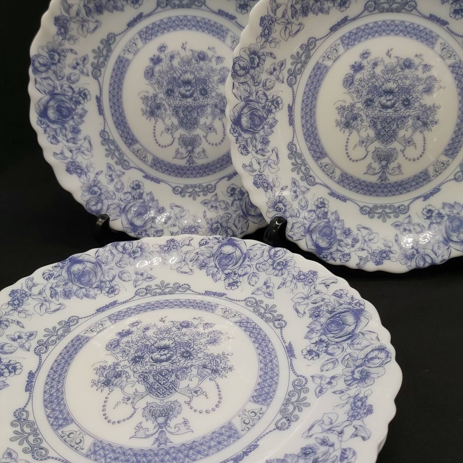 Set of 6 Side Plates Dessert Plates Vintage White Milk Glass Etsy
