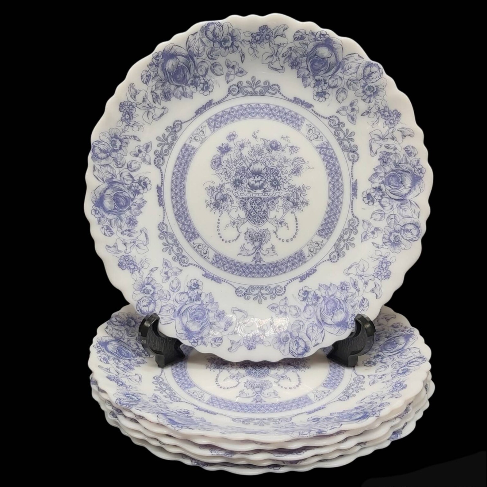 Set of 6 Side Plates Dessert Plates Vintage White Milk Glass Etsy